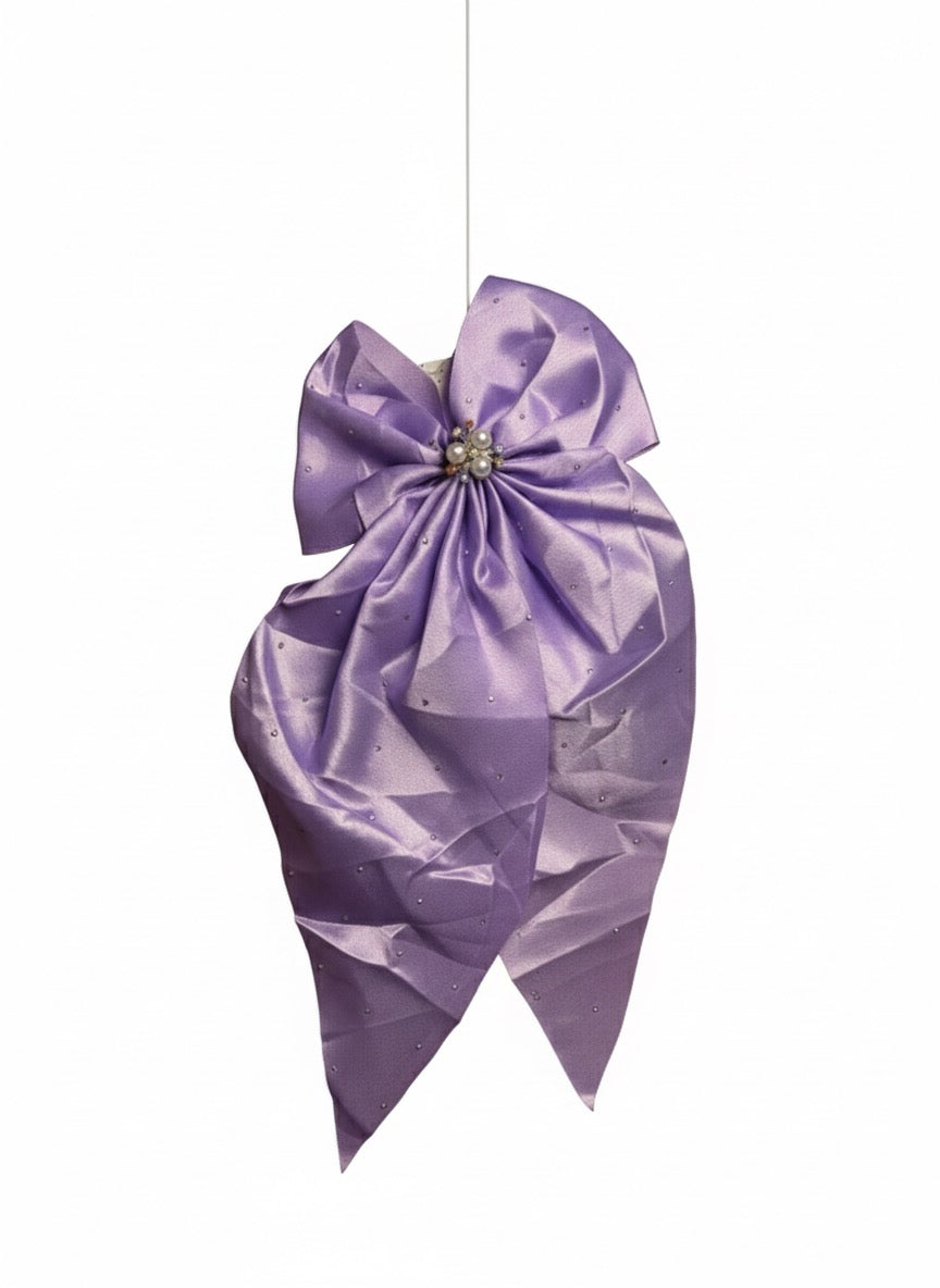 Elegant Lavender Satin Bow Light Purple