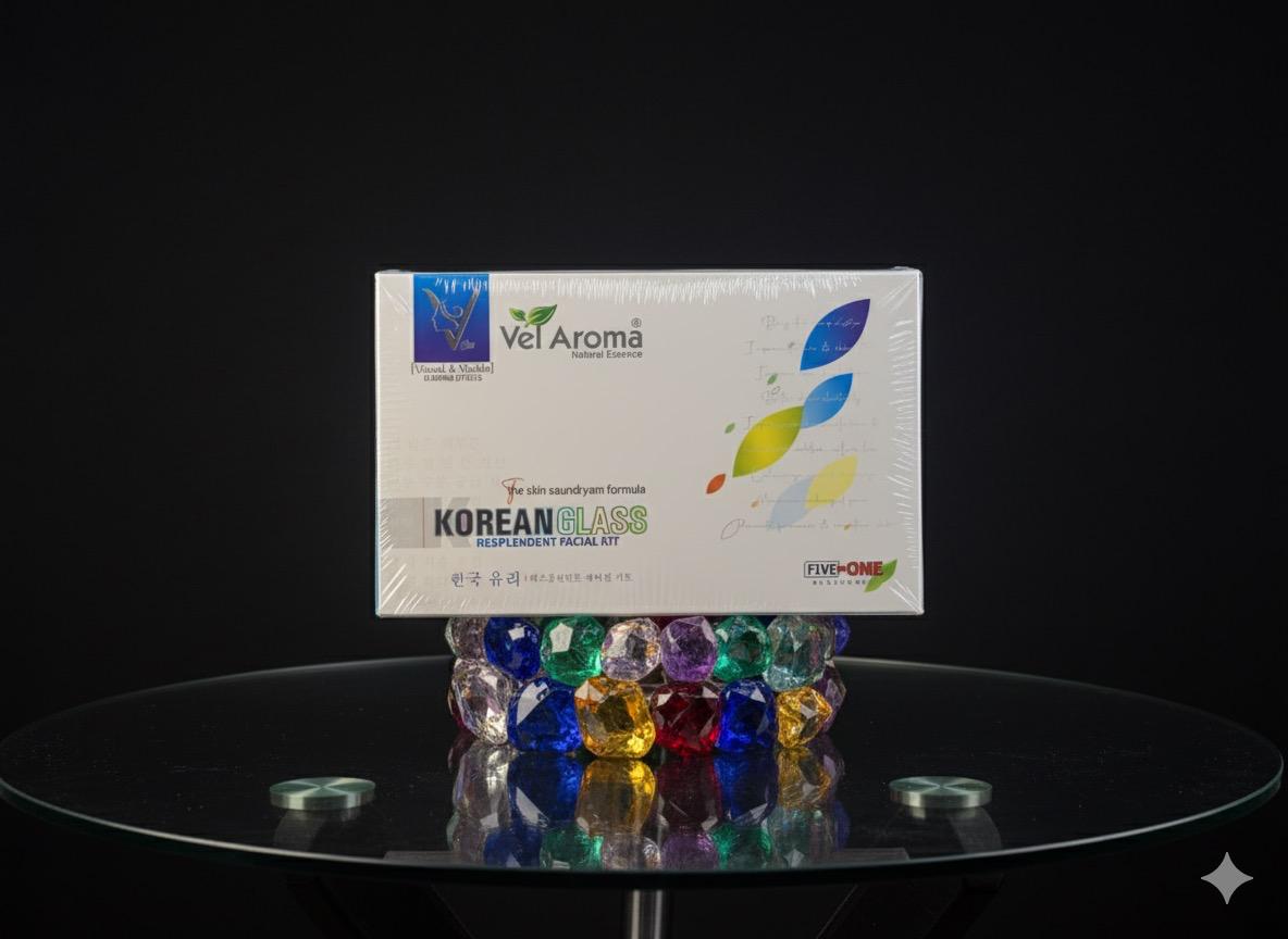 VEL AROMA  KOREAN GLASS RESPLENDENT FACIAL KIT.